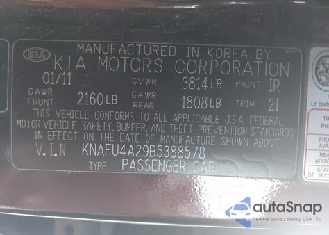 2011 Kia Forte Ex из США, поврежденный, VIN KNAFU4A29B5388578